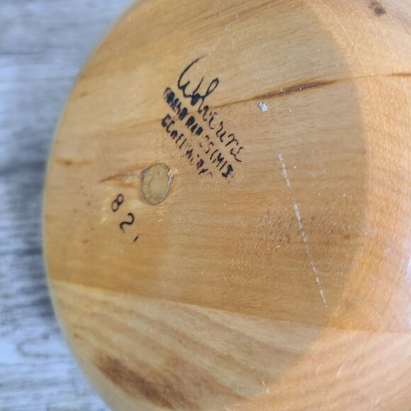 Vintage Single Wolverine Dowel Works Wood Bowl 5.5 Hand Lathed Grand Rapids 821 - Picture 6 of 9